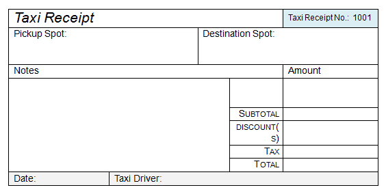 Taxi Receipt