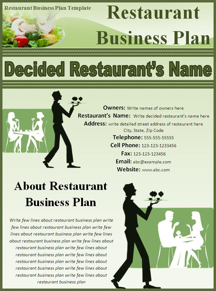 sample business plan on restaurant