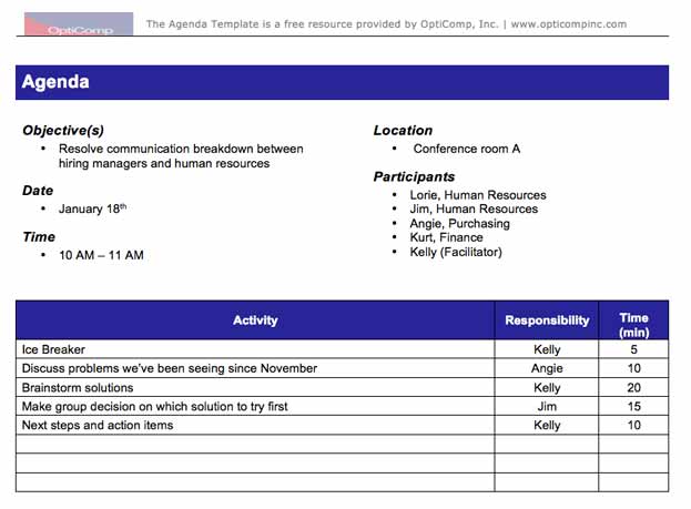 agenda template 1