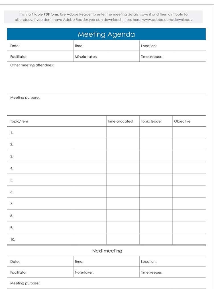 agenda template 4