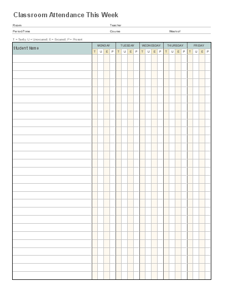 attendance sheet template image 3