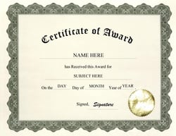 award certificate 2