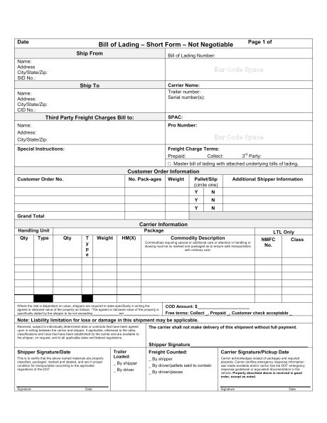bill of lading template 3