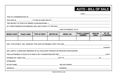 bill of sale template 3