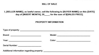 bill of sale template 5