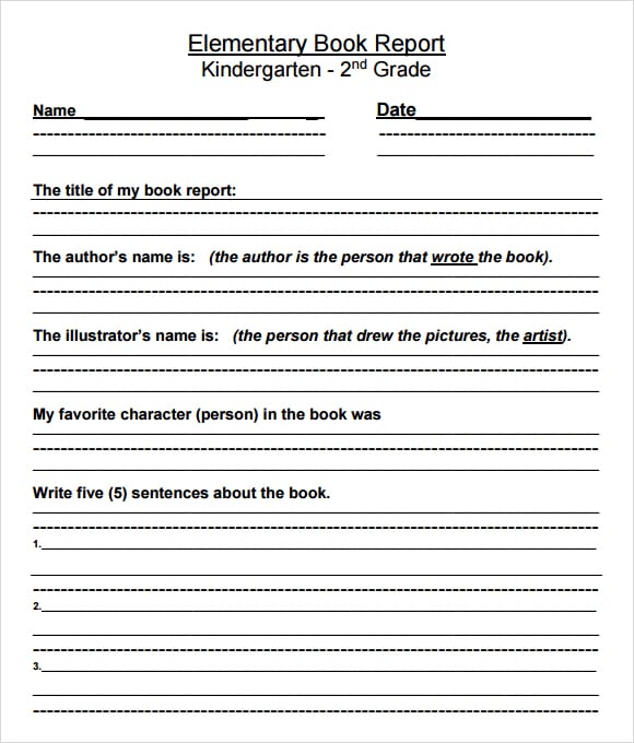 book report template image 2