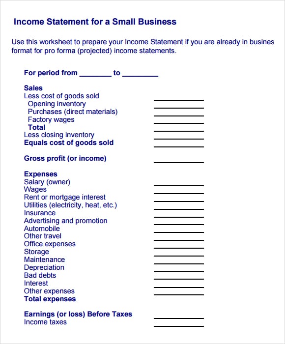 income statement template image 5