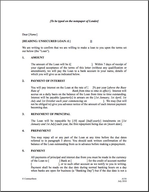 loan agreement template 1