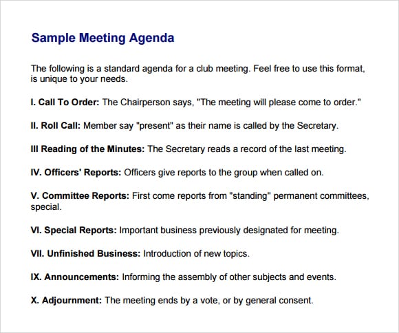 meeting agenda template 3