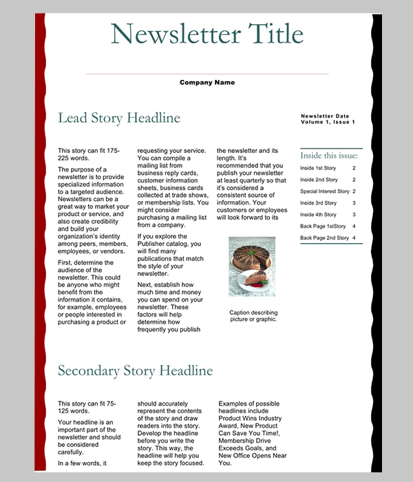 newsletter word template 6