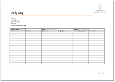 project log template image 2