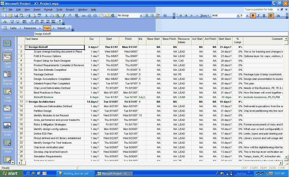 project schedule template 2