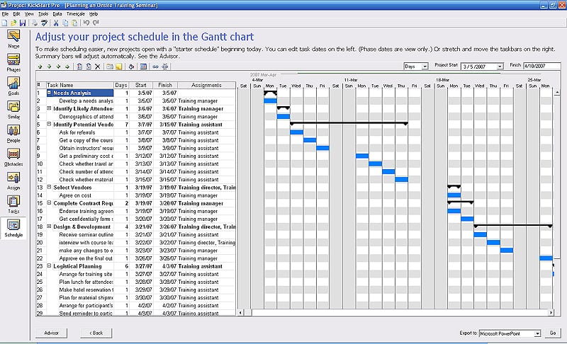 project schedule template 3
