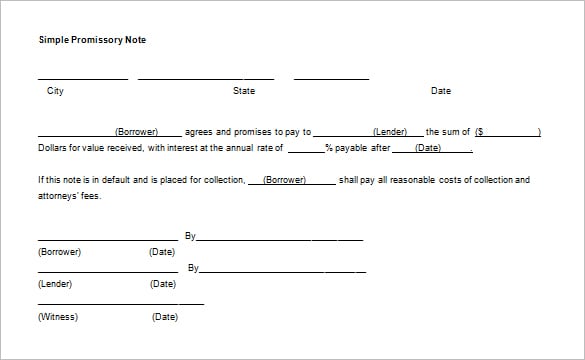 promissory note template 2