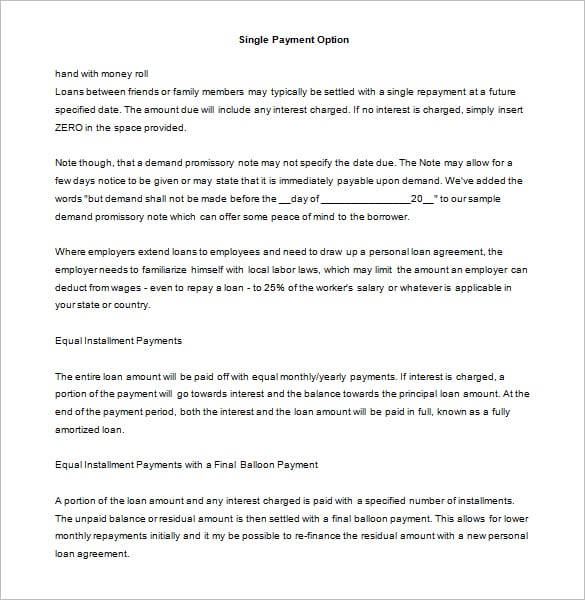 promissory note template 4