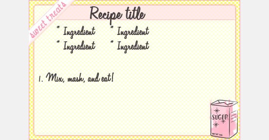 recipe card template 3