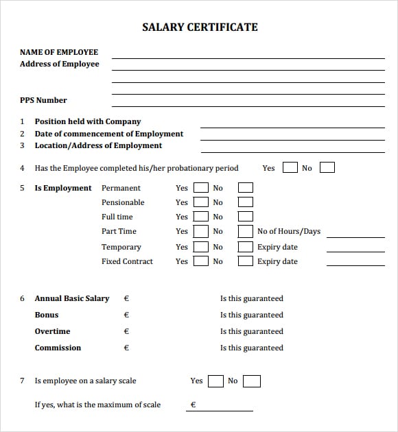 salary certificate template image 3