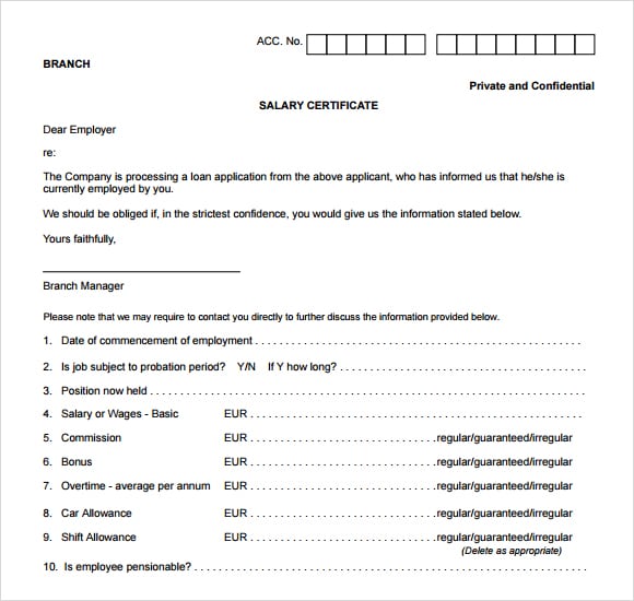 salary certificate template image 6