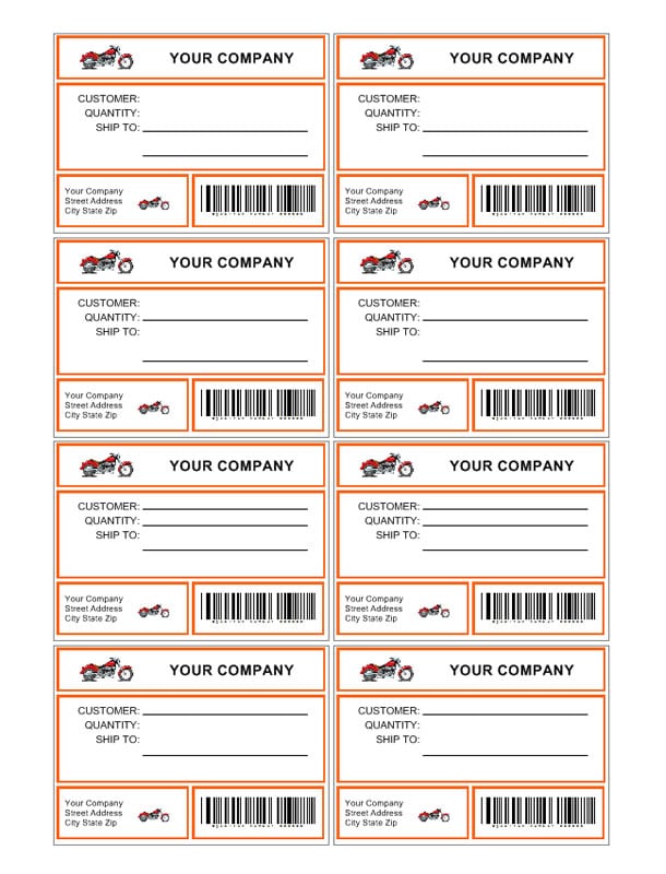 shipping label template 5