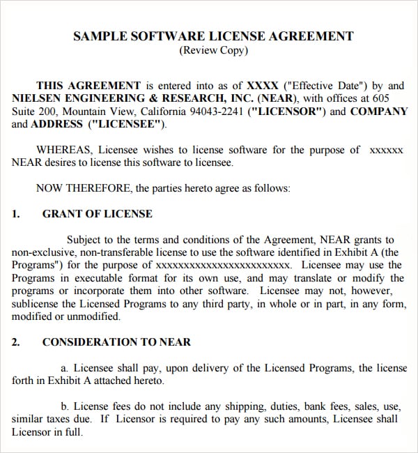 assignment of software license