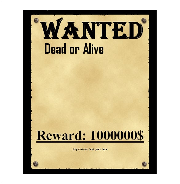 wanted poster template 1