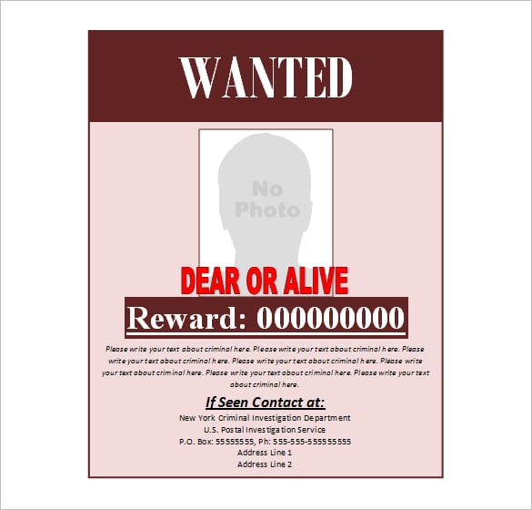 wanted poster template 5