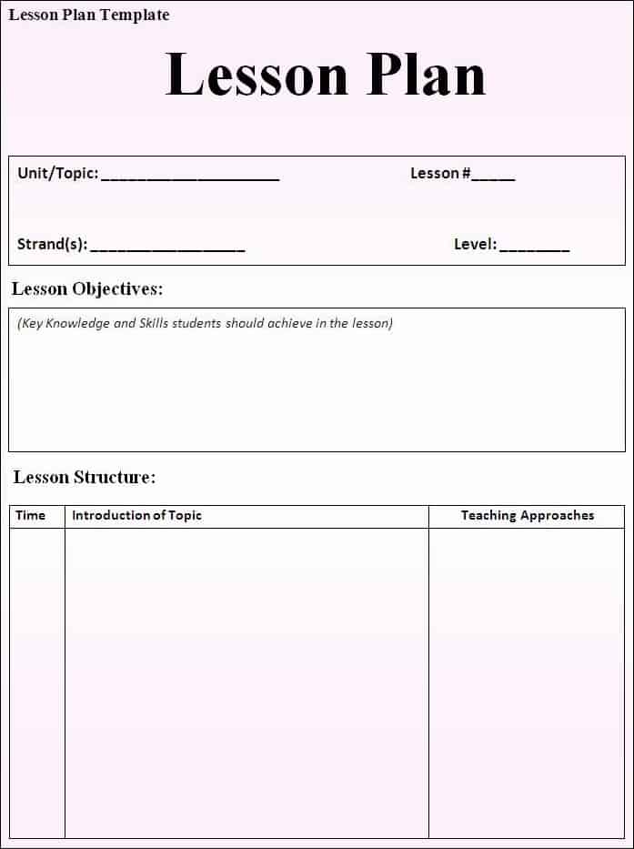 Best Lesson Plan Template