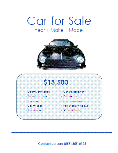 car for sale flyer 2