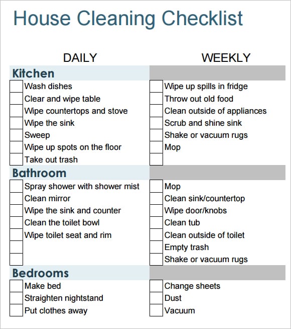House cleaning list image 2