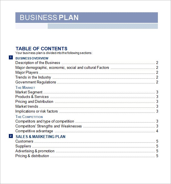business plan example pdf francais
