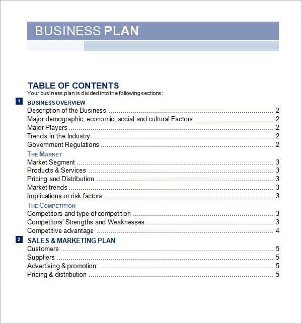 free business plan template ontario