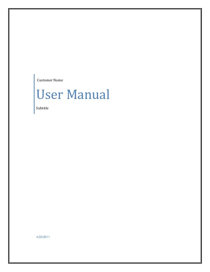 user manual template free download