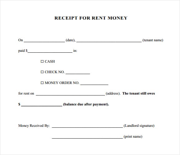 rent receipt template image 3