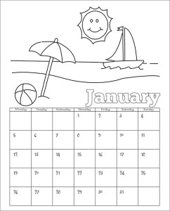 Printable Children Calendar Template