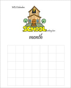 School Kids Calendar Template