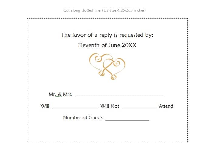Wedding Invitation Response Card Template