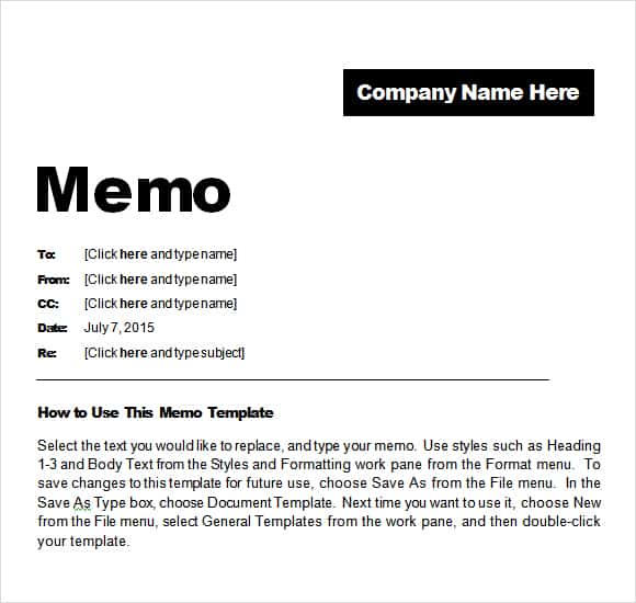 memo templates in word
