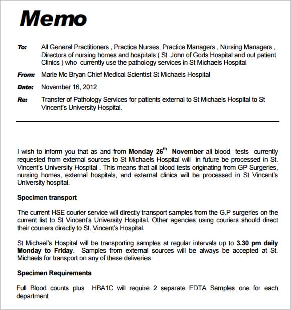 memo template format image