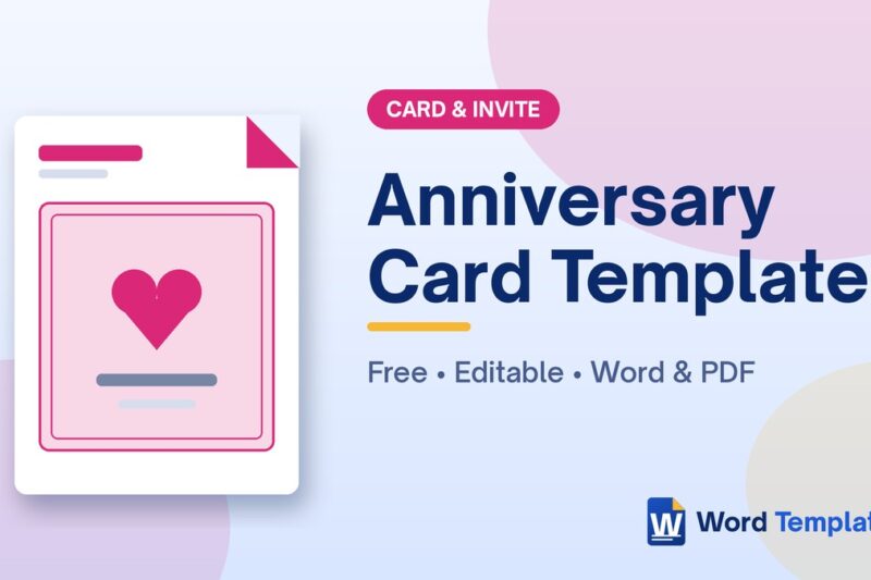 Anniversary Card Template