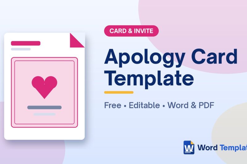 Apology Card Template