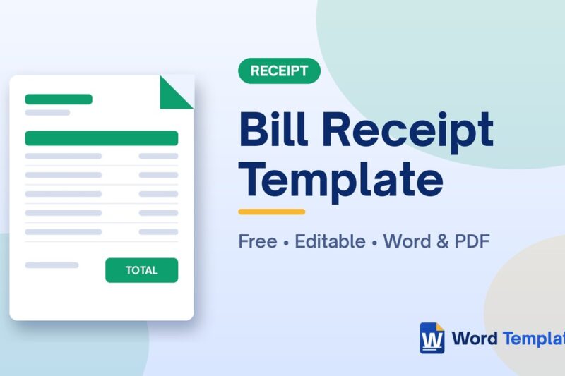 Free Bill Receipt Template for Word