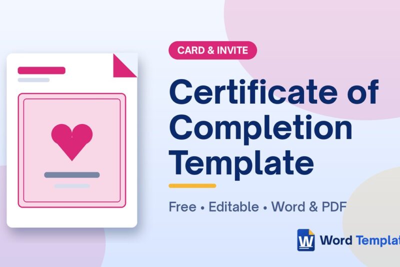 7 Free Certificate of Completion Templated