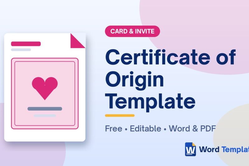 6 Free Certificate of Origin Templates