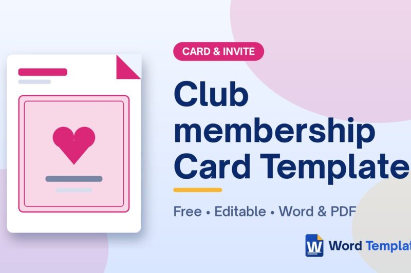 Club membership Card Template