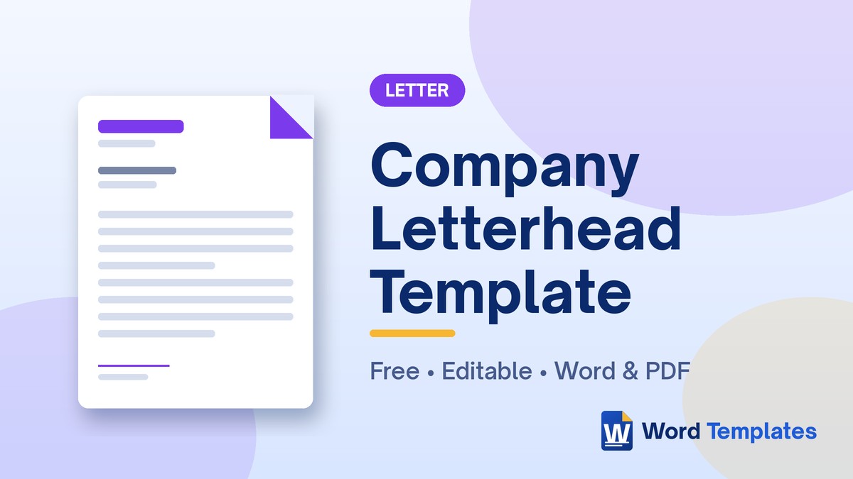 5 Free Company Letterhead Templates for Word – free editable Word template