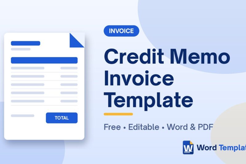 Free Credit Memo Invoice Template for Microsoft Word