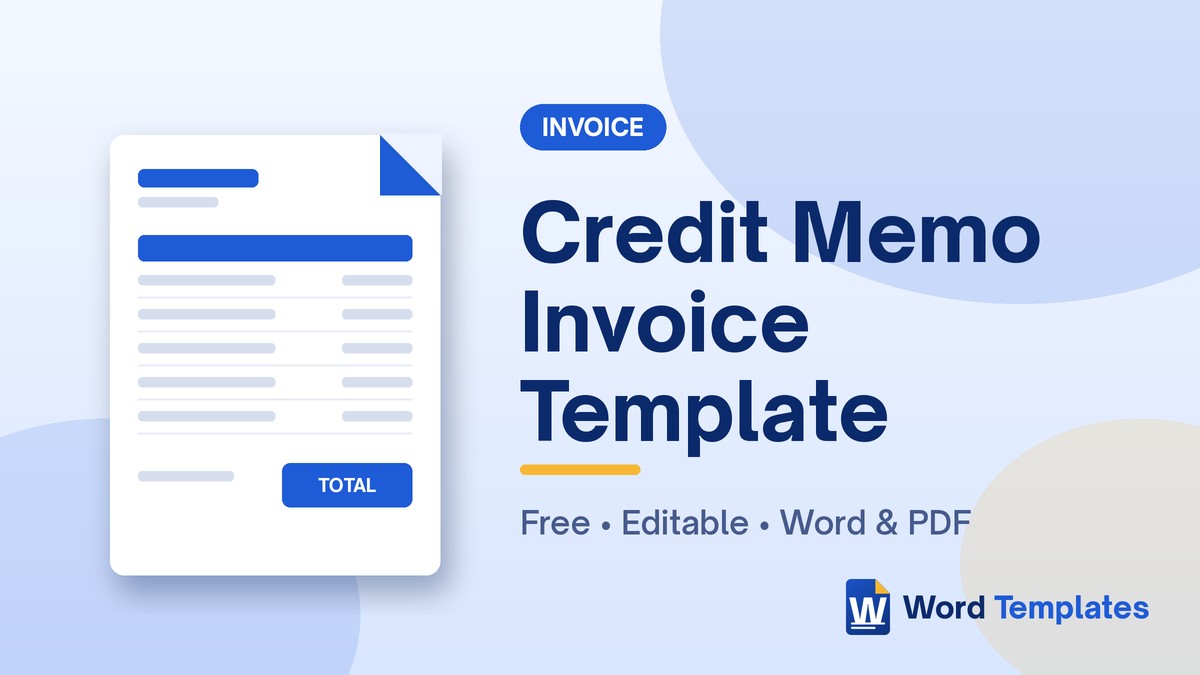 Free Credit Memo Invoice Template for Microsoft Word