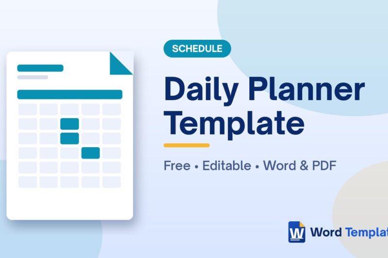 Free Daily Planner Template for Word