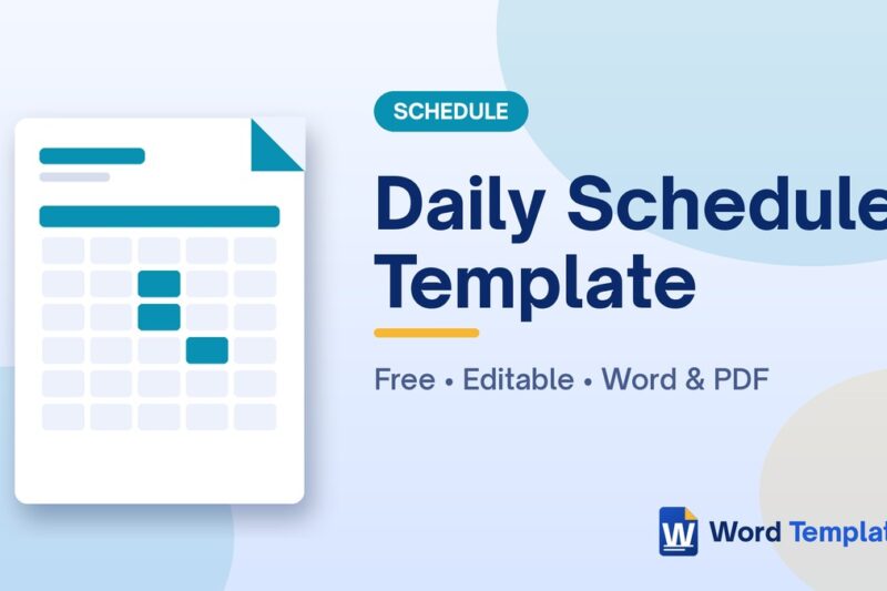 Daily Schedule Template