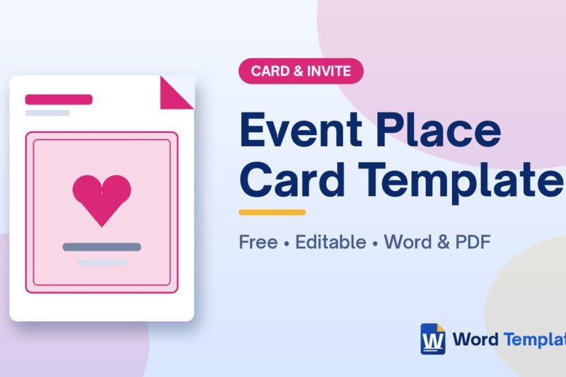 Free Event Place Card Template for Table Seating